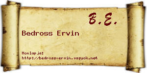 Bedross Ervin névjegykártya